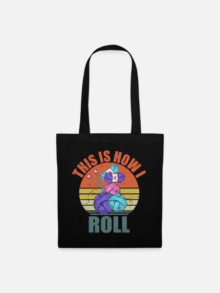Knitting Crochet Knitting Needles Knitting Sayings - Sac en tissu - noir