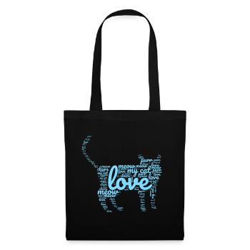 Sous-titres de chat - Sac en tissu - noir - Devant