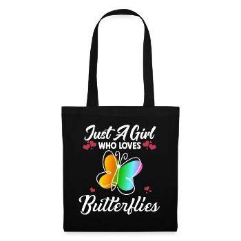 Only one girl loves butterflies spring - Tote Bag - black - Front