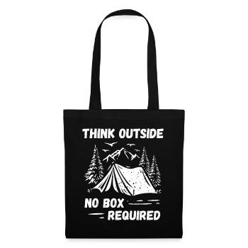 Camping, Randonnée, Forêt - Pensez à l’extérieur - Sac en tissu - noir - Devant