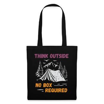Camping, Randonnée, Forêt - Pensez à l’extérieur - Sac en tissu - noir - Devant