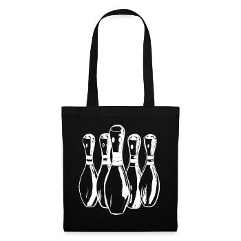 Quilles de bowling de dessin animé - Sac en tissu - noir - Devant