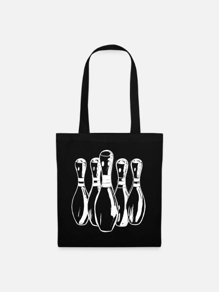 Cartoon Bowling Pins - Stoffbeutel - Schwarz