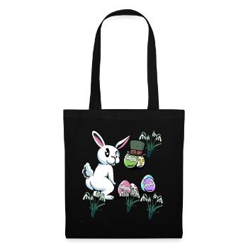 Oreille Disquette Enfant Oeufs Pâques Chapeau Rongeur Lapin - Sac en tissu - noir - Devant