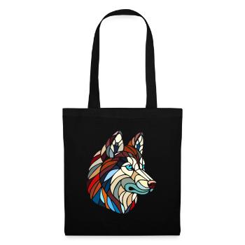 Husky dog head polygonal geometric art - Tote Bag - black - Front