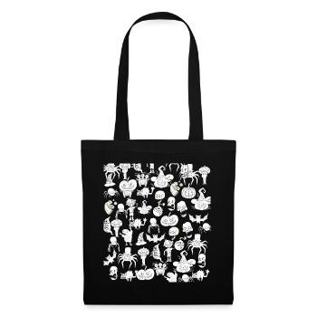 Creepy Halloween Drawings Black and White - Tote Bag - black - Front