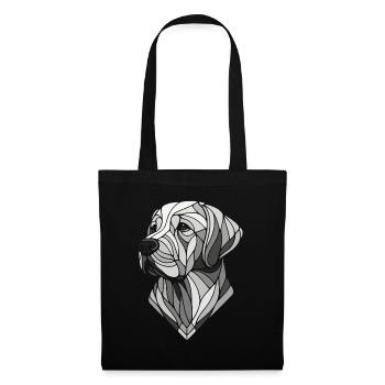 Labrador head, retriever, geometric art, polygon - Tote Bag - black - Front