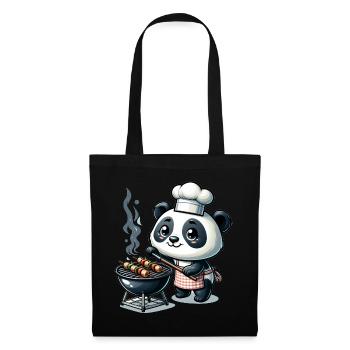 Cute BBQ Panda - Stoffbeutel - Schwarz - Vorne