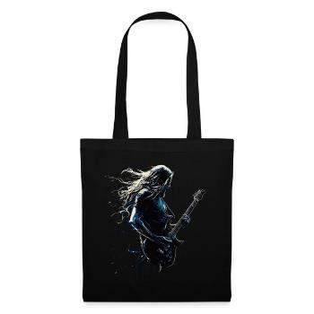 Gitarrist E-Gitarre Splash Musik Rock Punk Metal - Stoffbeutel - Schwarz - Vorne