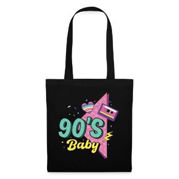 90er Jahre 90s Retro Geschenk - Stoffbeutel - Schwarz - Vorne