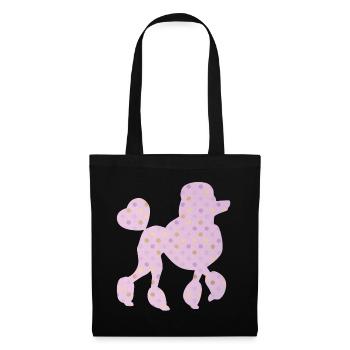 Poodle Dots Pink Dogs Fan Points Dogs Love Heart - Tote Bag - black - Front