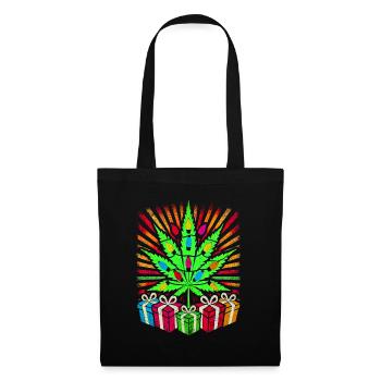 Festliche Cannabis-Lichtershow - Stoffbeutel - Schwarz - Vorne