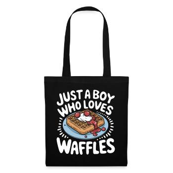 Waffeln Frühstück Süßigkeiten - Stoffbeutel - Schwarz - Vorne
