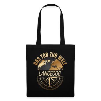 Das Tor zur Welt - Langeoog - Stoffbeutel - Schwarz - Vorne