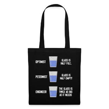 Ingenieur Optimist Pessimist Ingenieurwesen - Stoffbeutel - Schwarz - Vorne