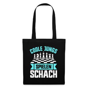 Schach Jungs Schachspieler Jungen - Stoffbeutel - Schwarz - Vorne