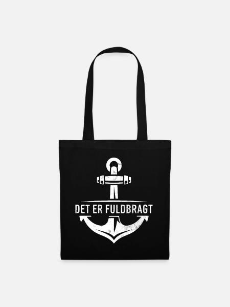 DET ER FULDBRAGT Danish Bible Verse Anchor Design - Tote Bag - black