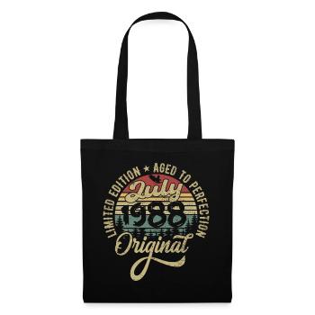 Anniversaire Juillet 1988 Juillet 1988 Juillet 1988 - Sac en tissu - noir - Devant