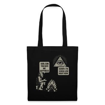 Homme des cavernes Dieu du feu Humour - Désolé, je suis bas en ce moment - Sac en tissu - noir - Devant