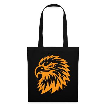 Tête d’aigle orange - Un design puissant avec du style - Sac en tissu - noir - Devant