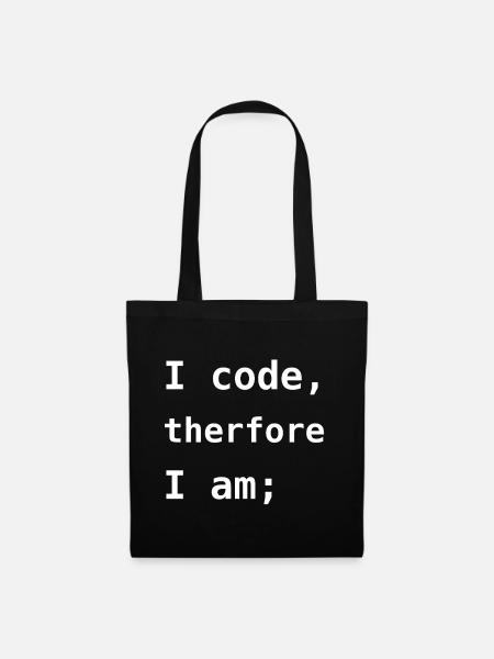 Ich programmiere, also bin ich - Stoffbeutel - Schwarz