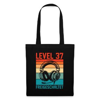 37th Birthday Men Gamer Level 37 Unlocked - Tote Bag - black - Front