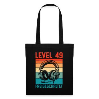 49e anniversaire Homme Gamer Niveau 49 débloqué - Sac en tissu - noir - Devant