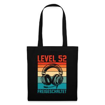 52e anniversaire Homme Gamer Niveau 52 débloqué - Sac en tissu - noir - Devant