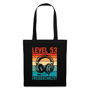 53rd Birthday Men Gamer Level 53 Unlocked - Tote Bag - black - Front