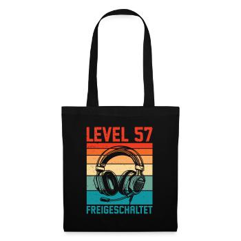 57th Birthday Men Gamer Level 57 Unlocked - Tote Bag - black - Front