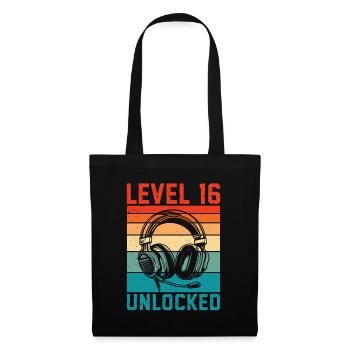 16 ans Anniversaire Ado Gamer Level 16 Unlocked - Sac en tissu - noir - Devant