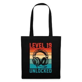 Level 19 Unlocked – 19th Anniversary Gamer Gift - Tote Bag - black - Front