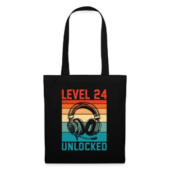 Level 24 Years Unlocked - 24th Anniversary Gamer - Tote Bag - black - Front