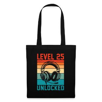 25 Jahre altes Level freigeschaltet - 25th Anniversary Gamer - Stoffbeutel - Schwarz - Vorne