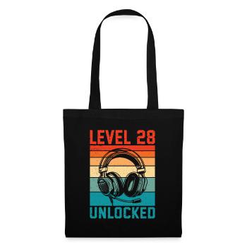 Level 28 Years Unlocked - 28th Anniversary Gamer - Tote Bag - black - Front