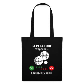 Pétanque nennt mich lustiges Geschenk Bouliste - Stoffbeutel - Schwarz - Vorne