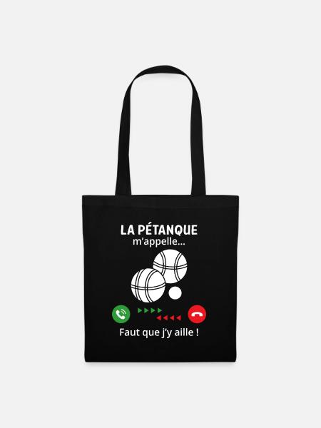 Pétanque nennt mich lustiges Geschenk Bouliste - Stoffbeutel - Schwarz