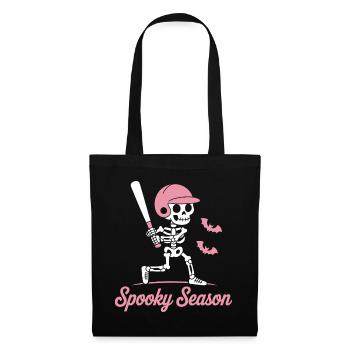 Spooky Skeleton Baseball in Pink - Tote Bag - black - Front