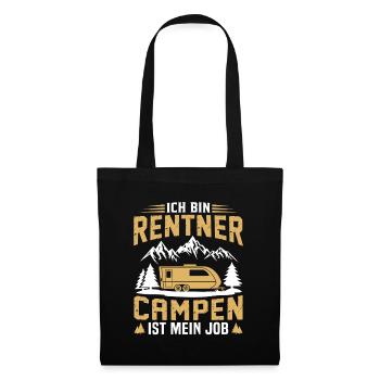 Ich bin Rentner Campen ist mein Job Wohnwagen  - Stoffbeutel - Schwarz - Vorne