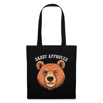 Daddy Approved Zwinker-Bär - Stoffbeutel - Schwarz - Vorne