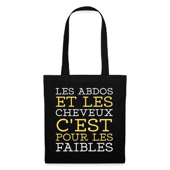 Humor Abs Weak Hair Man Tshirt - Tote Bag - black - Front