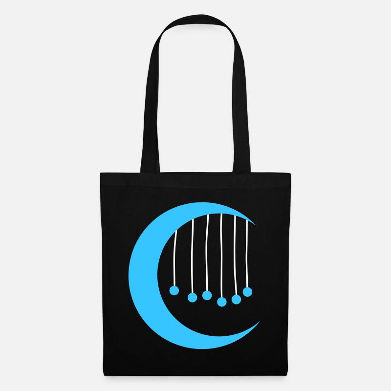 Blå måne med vindspel - Tote Bag - black