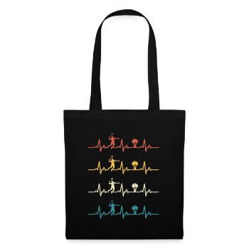 badminton heartbeat retro badminton  - Sac en tissu - noir - Devant