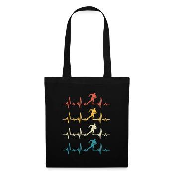 Rugby heartbeat retro rugby - Tote Bag - black - Front