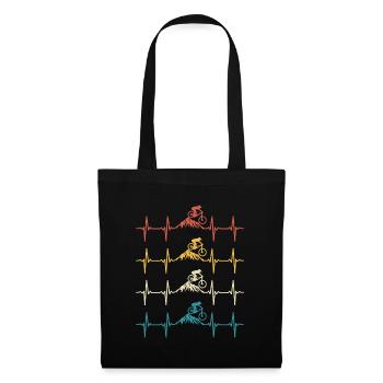 Vélo de montagne Heartbeat retro vélo de montagne  - Sac en tissu - noir - Devant