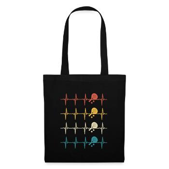 Padel heartbeat retro padel - Tote Bag - black - Front