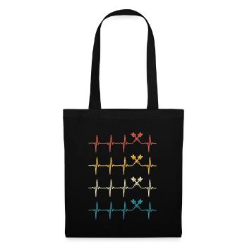 Dart Heartbeat Retro Darts Darter  - Tote Bag - black - Front
