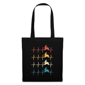 Quad Heartbeat Retro 4x4 ATV Quad Biker - Tote Bag - black - Front