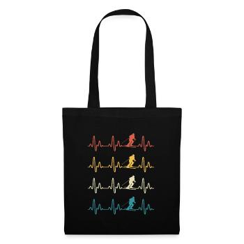 Ski rétro Heartbeat Skier - Sac en tissu - noir - Devant