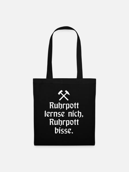 Ruhrpott lernse nich, Ruhrpott bisse. - Zollverein - Stoffbeutel - Schwarz